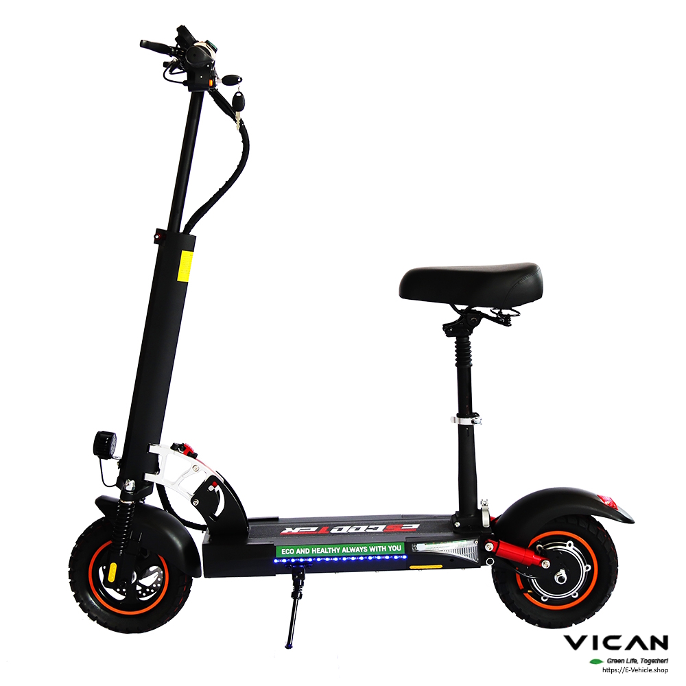 VICAN V-L10 PRO E-Scooter 800W 16Ah Lithium battery 10" Tires, seat, Water Proof IP55