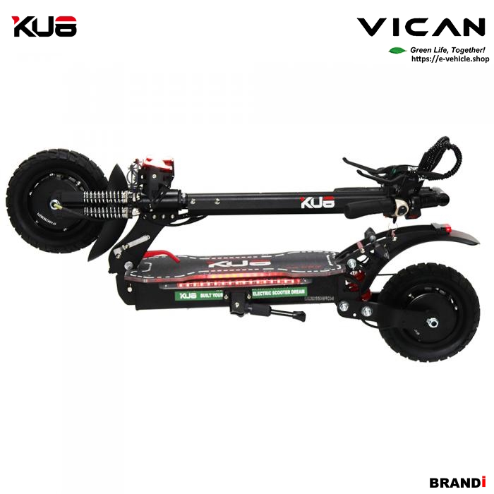 VICAN eMAMBA / KU8 X6 Pro E-Scooter 2X1200W (2400W) 21Ah Lithium battery 10" Tires, Water Proof IP55 