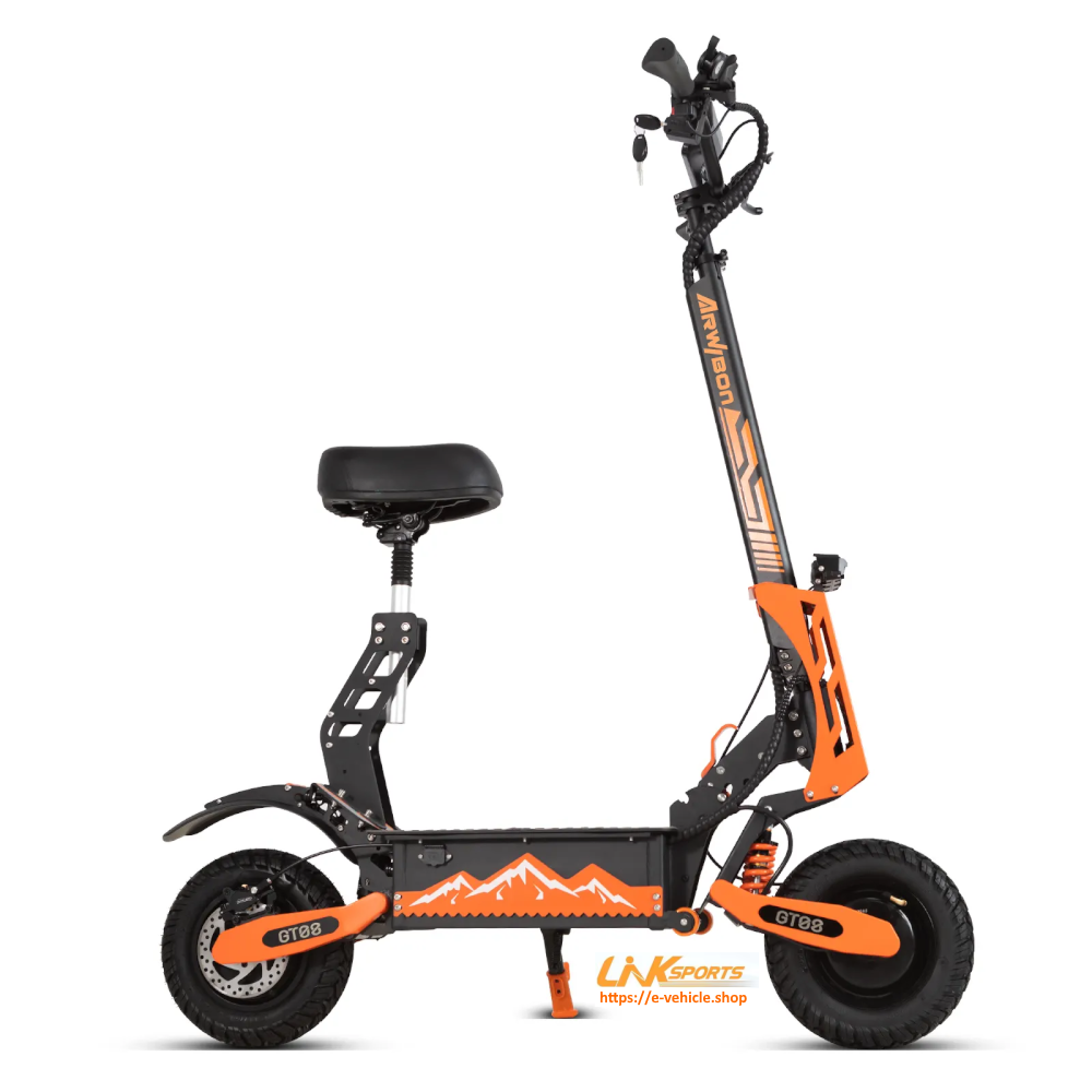 Linksports E-Scooter GT08 5600W dual motor (2800Wx2) 60V 27Ah Lithium battery, Seat , 11" Tires 