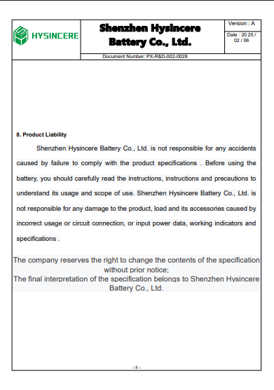 LiFePO4 Battery 72V 26Ah Hysincere Golf Carts etc. suitable