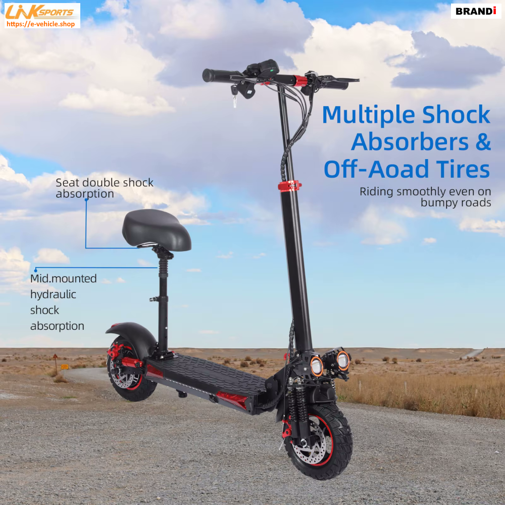 LinkSports LD-J11 1200W 48V 18Ah Electric Scooter Seat 11" off road Tires