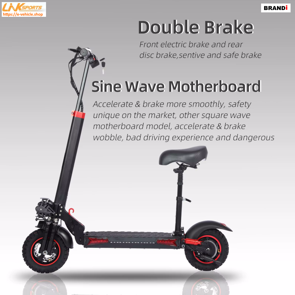 LinkSports LD-J11 1200W 48V 18Ah Electric Scooter Seat 11" off road Tires