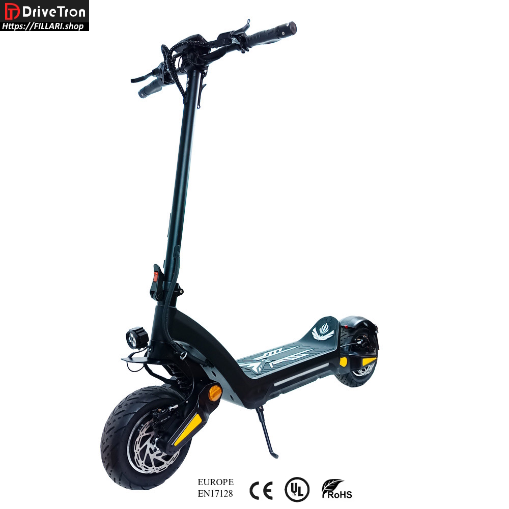 DriveTron DT06 Electric scooter 60v 23.4ah Dual motor 1200W x 2 = 2400W (1900W x 2 peak = 3800W) Range 60-85Km 11" solid Tires