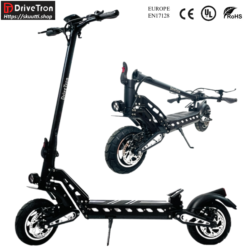 DriveTron DT10 Electric scooter 52v 20.8Ah Dual motor 2 x 1200W (2 x 1650W peak) Range 80Km 10" solid Tires