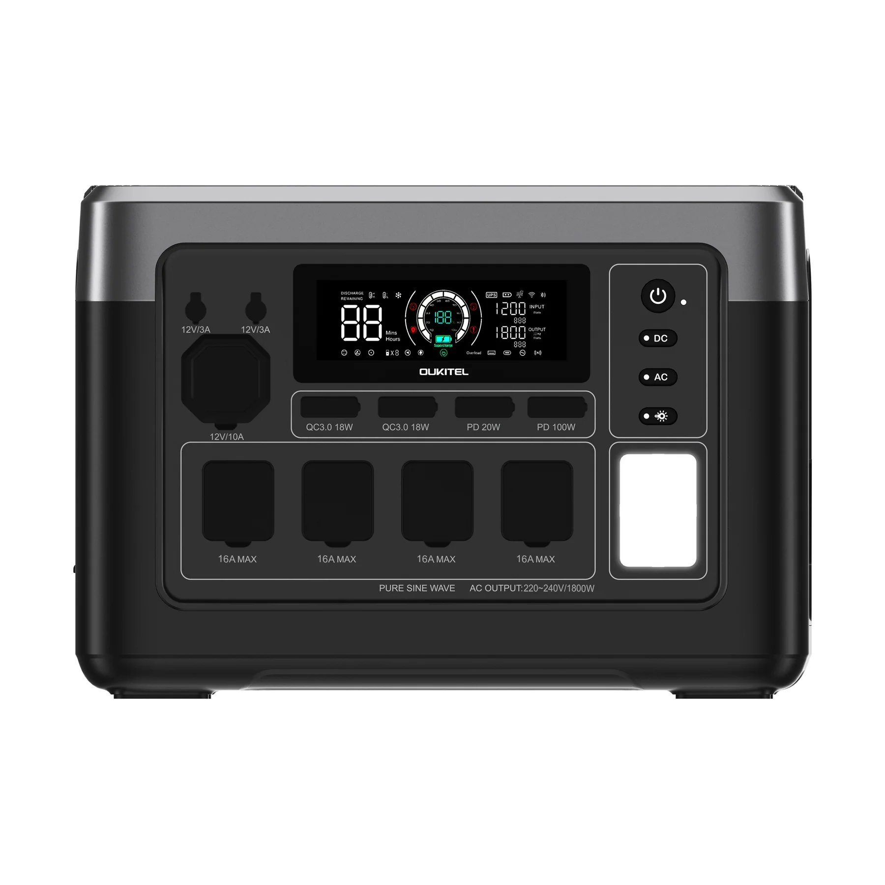 OUKITEL P1000 PLUS / P1500 PLUS kannettava virta-asema 1800W/1024Wh - 1800W/1536Wh