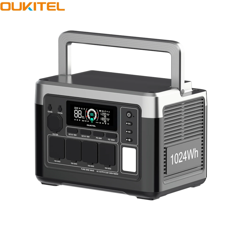 OUKITEL P1000 PLUS / P1500 PLUS kannettava virta-asema 1800W/1024Wh - 1800W/1536Wh