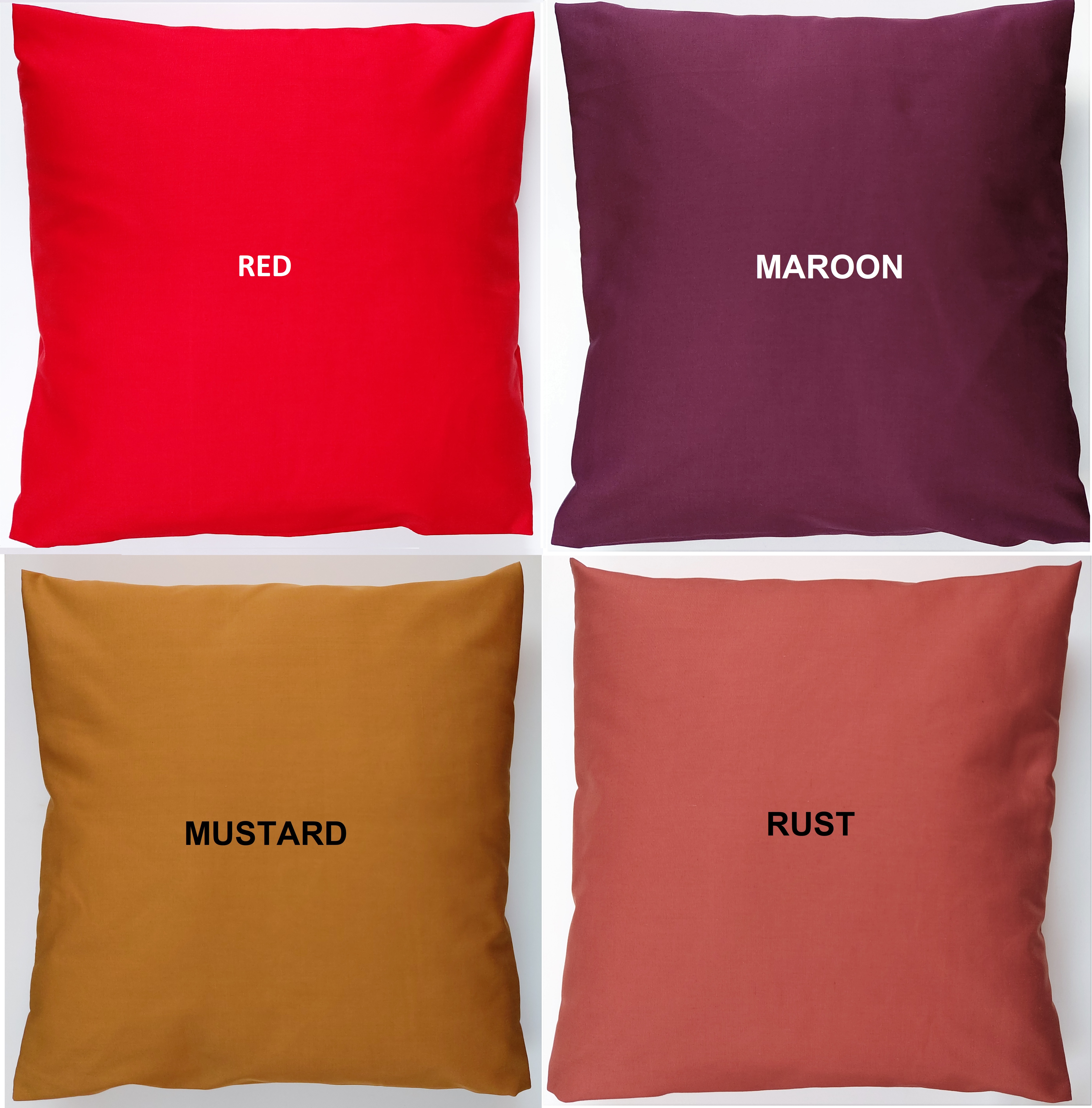 Rich & Warm Plain Cotton Cushion Covers