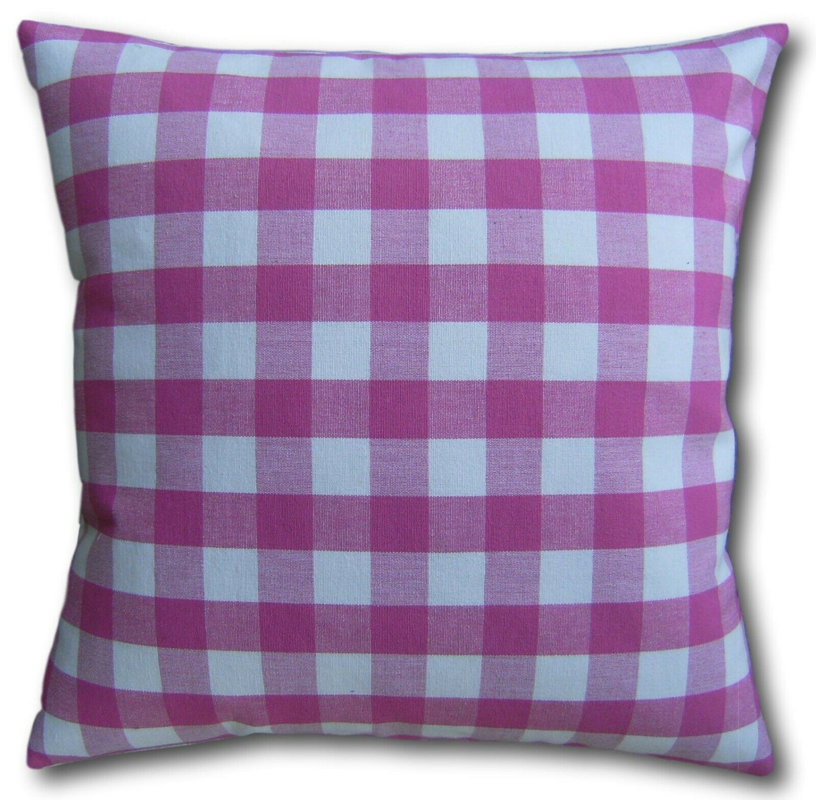 Pink Gingham Cotton Cushion Cover