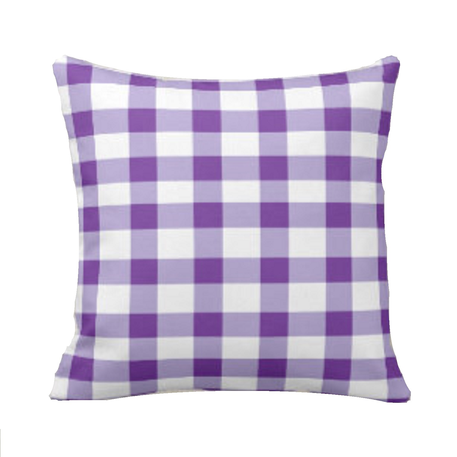 Purple Gingham Cotton Cushion Cover