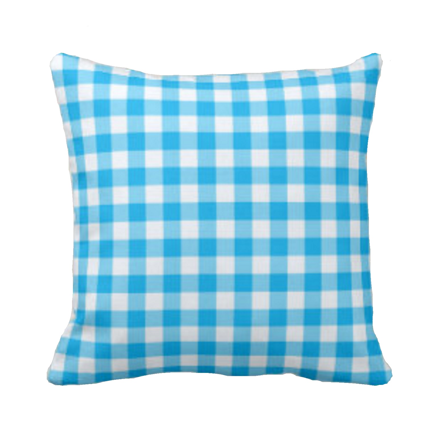 Aqua Gingham Cotton Cushion Cover