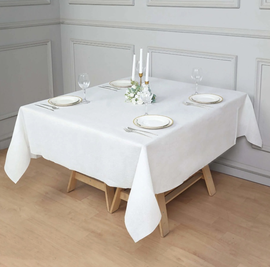 White 100% Cotton Tablecloth