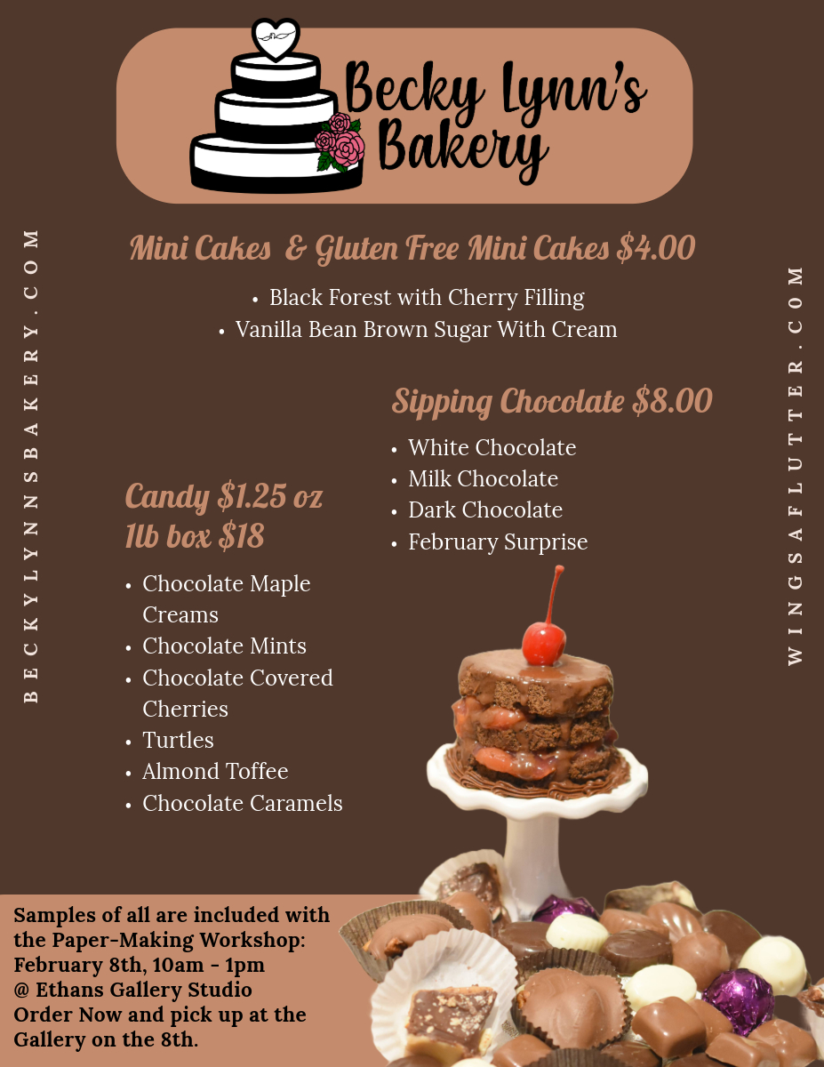 Cakes and Candies - February Menu