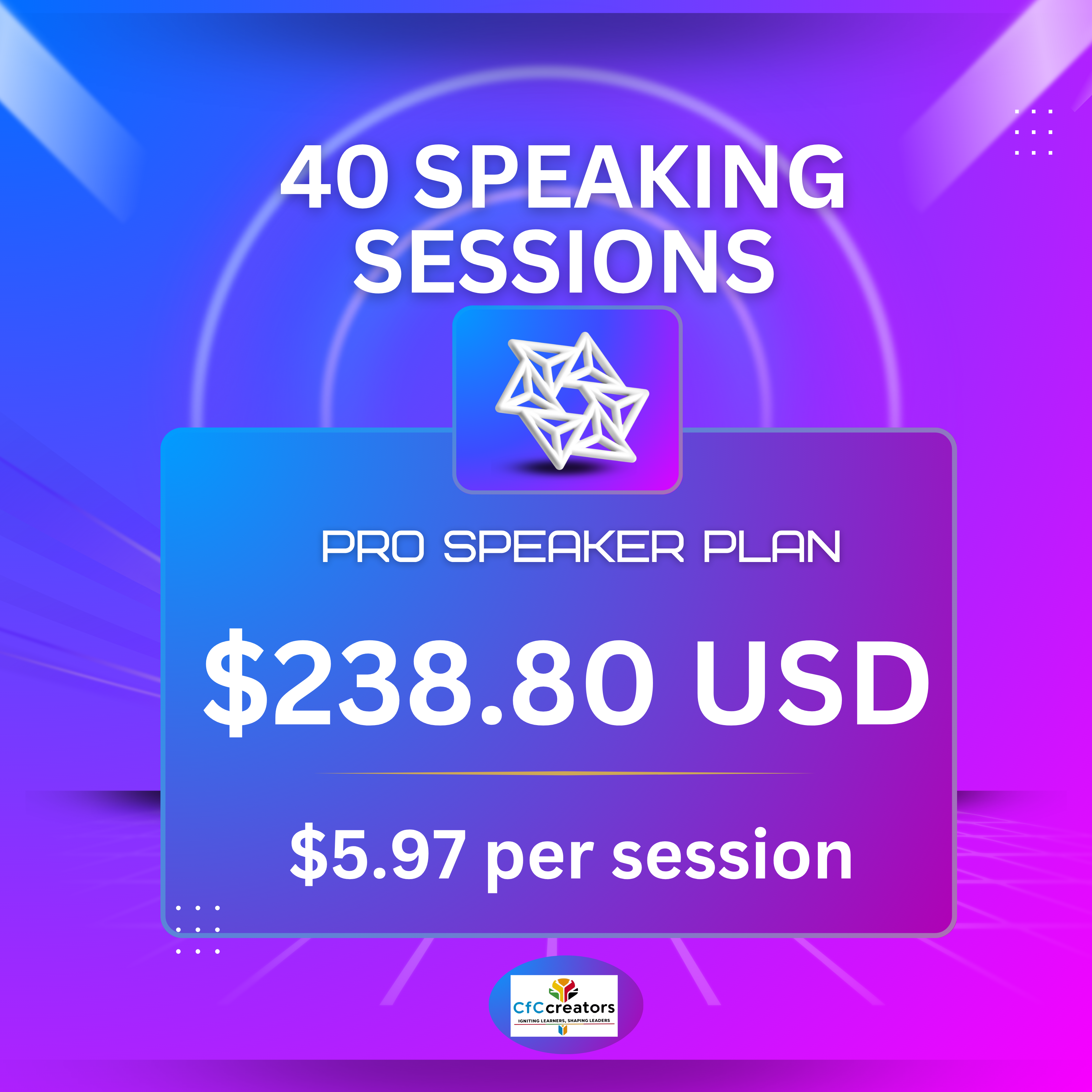 40 Speaking Sessions (Pro Speaker Plan)