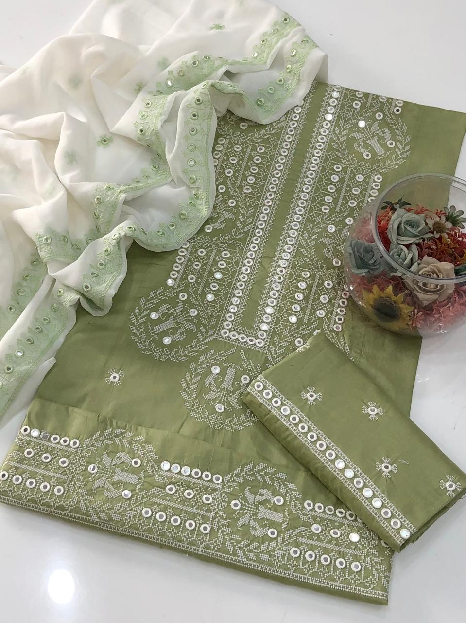 Computer Cross-stitch Lawn 3 pc Unstitched