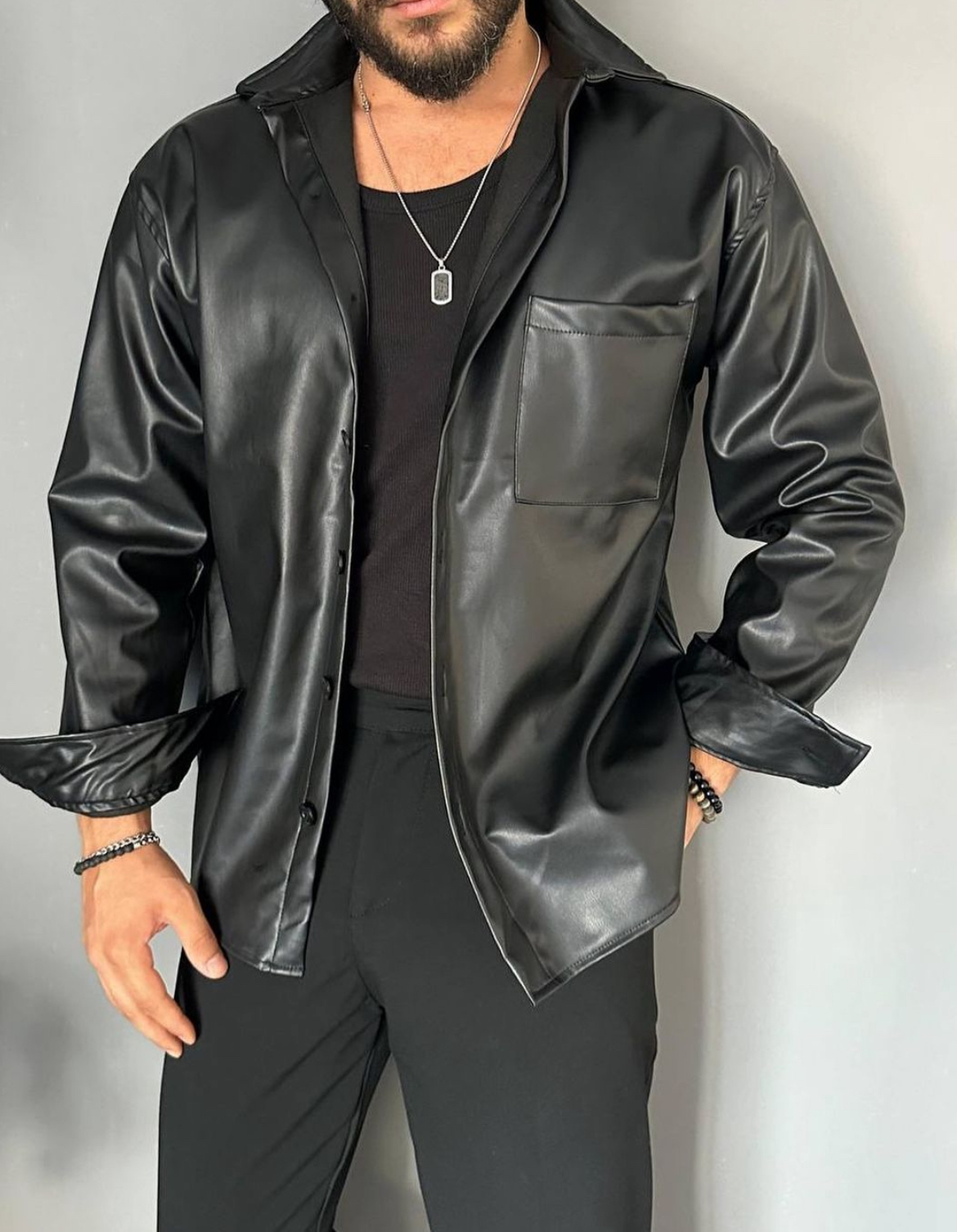 Black Leather Shirt