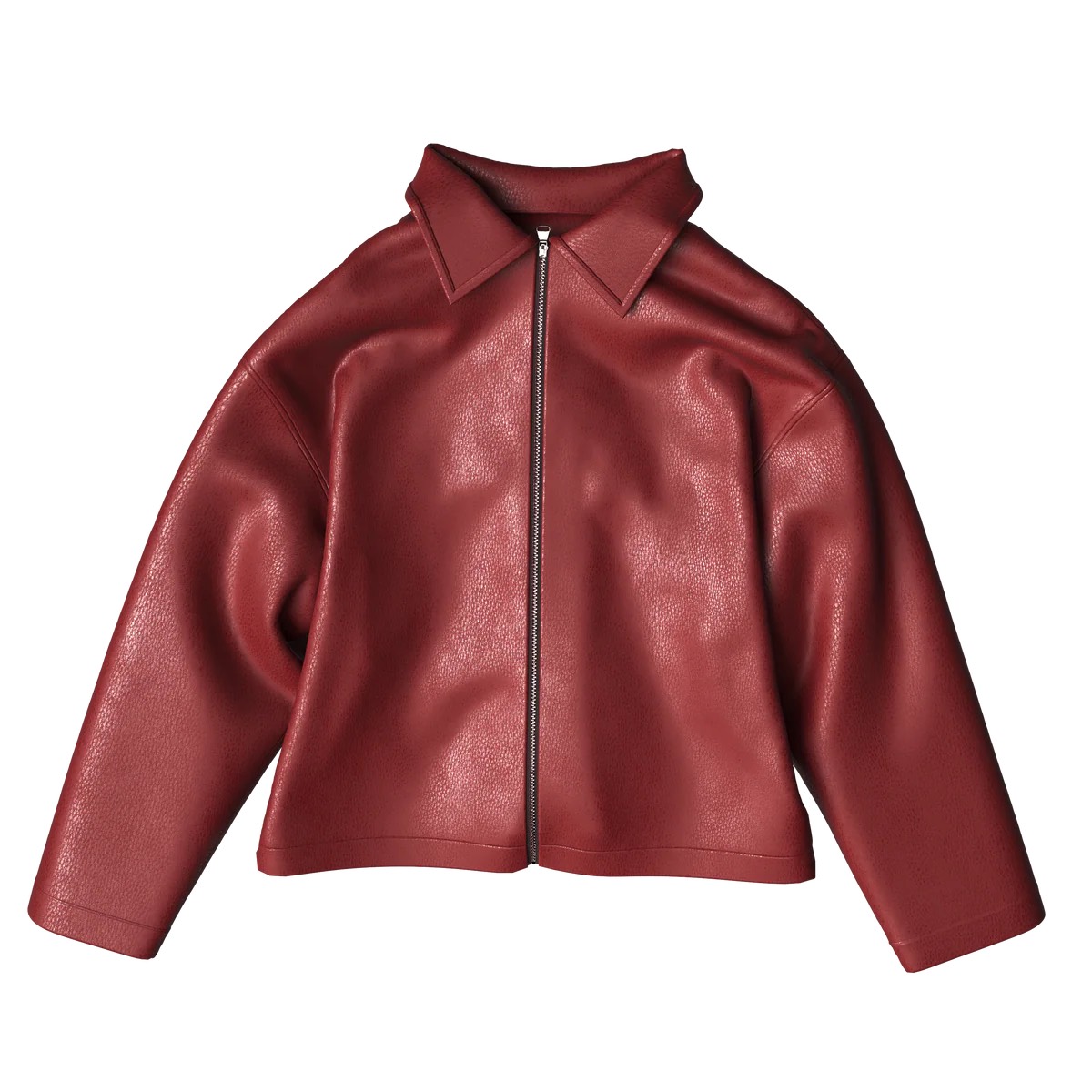 Red Faux Leather Jacket