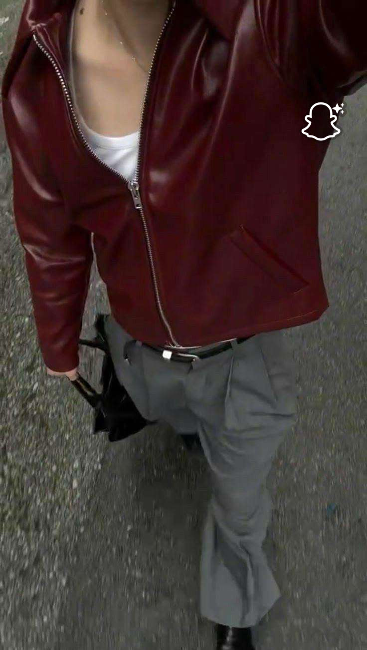 Red Faux Leather Jacket