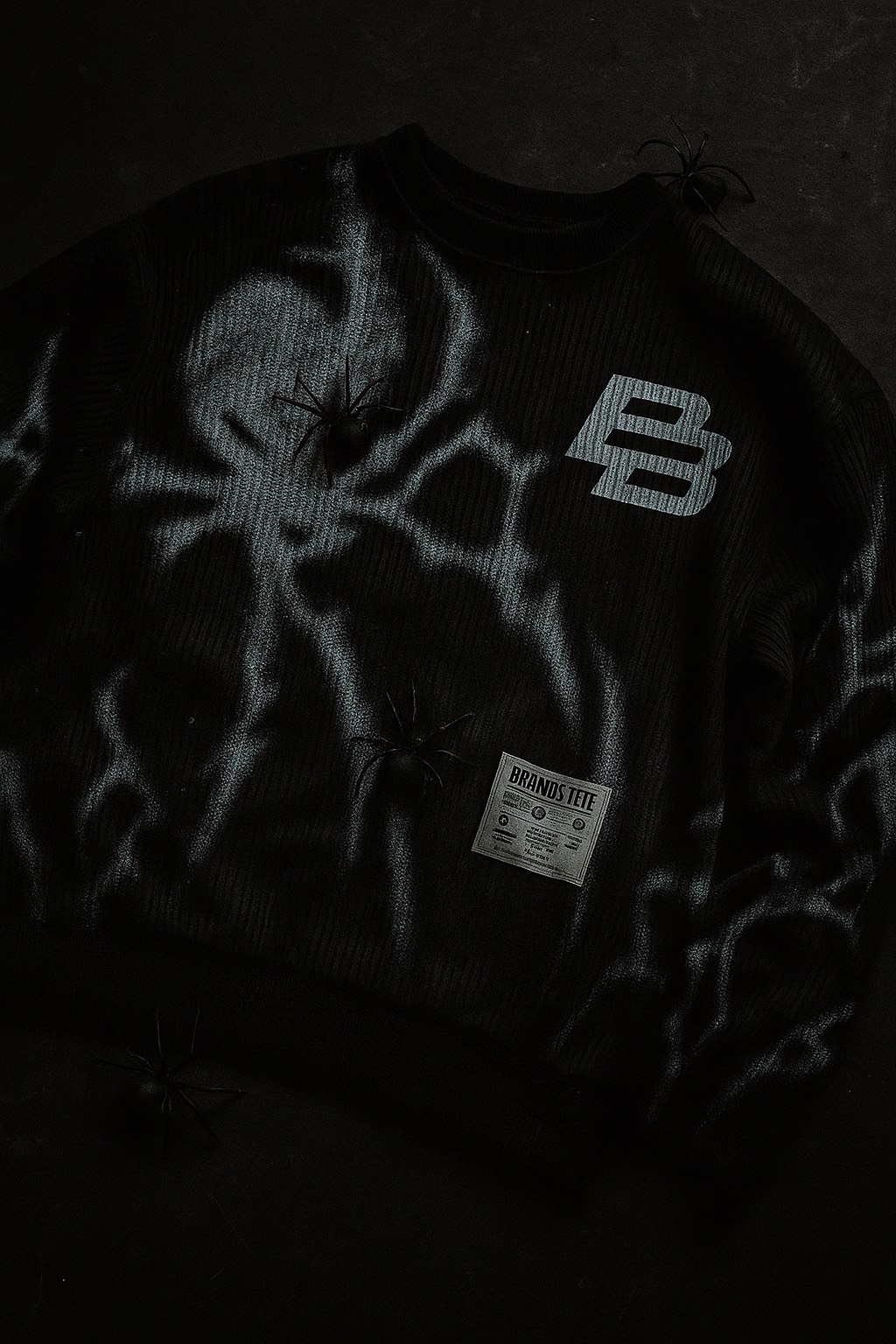 Black Spider Graphic Sweater