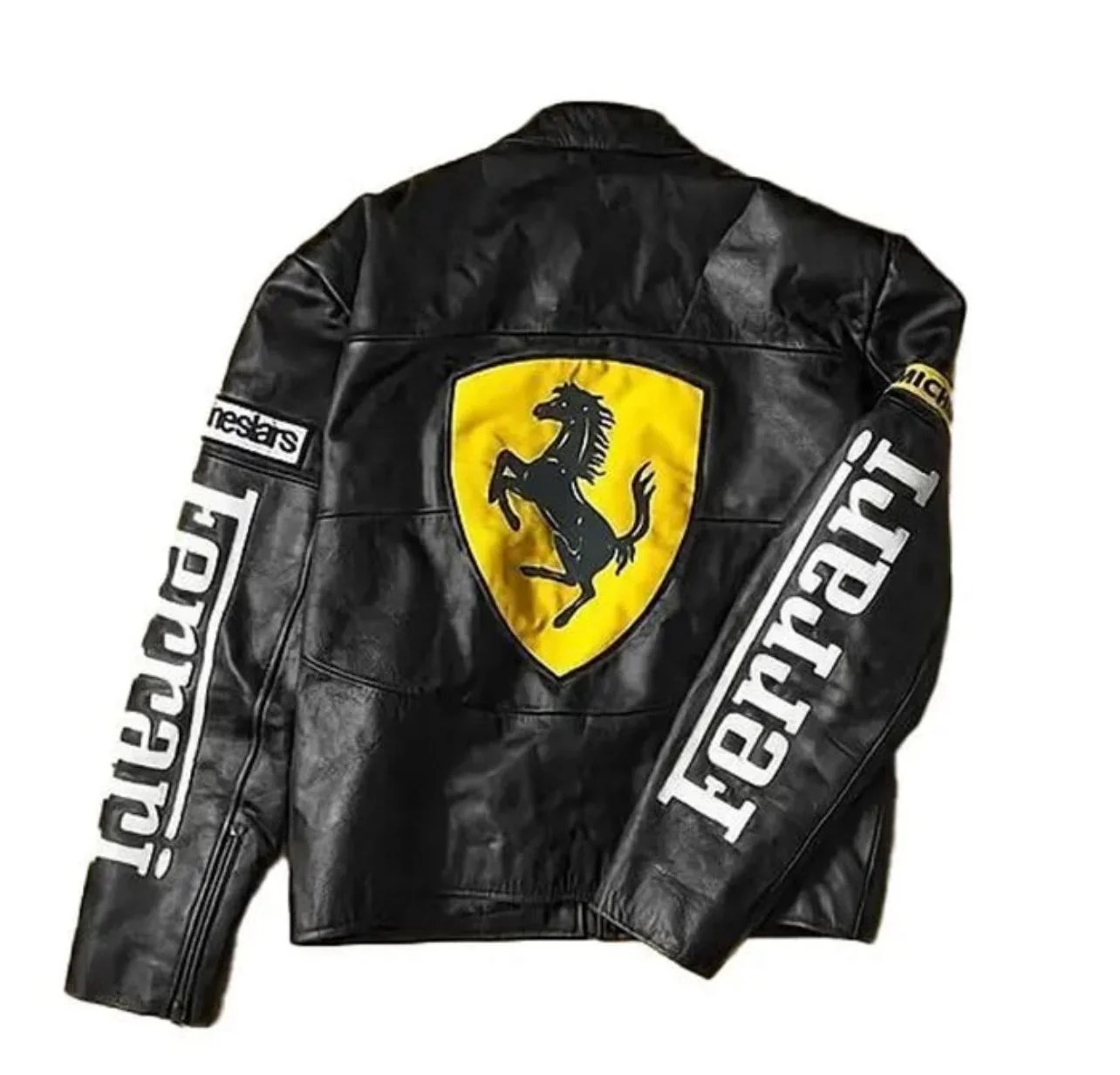 Ferrari Leather  Embroidery Jacket