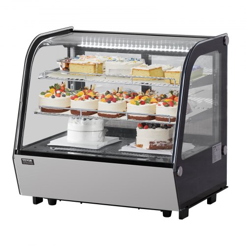 VEVOR Vitrine Réfrigérée pour Pâtisserie Boulangerie Gâteaux 115 L 2 Niveaux