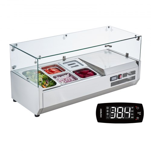 VEVOR Saladette Réfrigérée à Poser 140 W, Vitrine Réfrigérée pour Pizzeria .