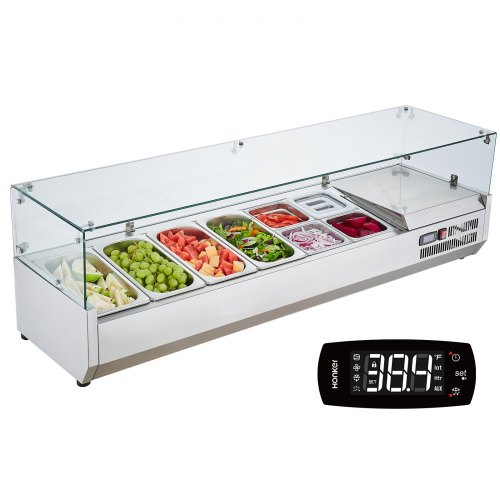 VEVOR Saladette Réfrigérée à Poser 155 W, Vitrine Réfrigérée pour Pizzeria