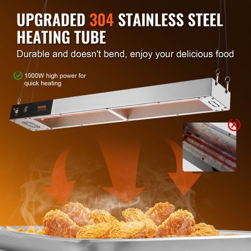 Chauffe-Plat Suspendue en Acier Inoxydable Température 40-50 ℃ pour Maintien au Chaud Pizza 