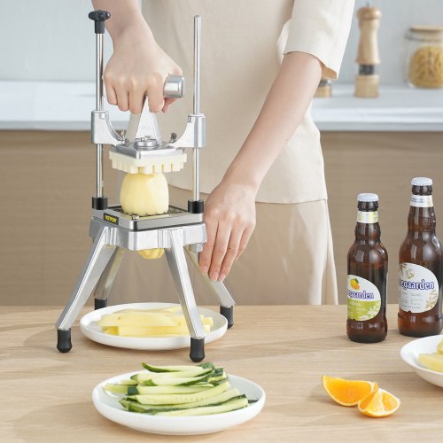 Coupe - Légumes Multifonction avec 4 Lames en Inox 12,7/6,4/9,5 mm et Coupeur à 6 Quartiers 