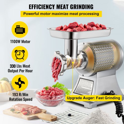VEVOR Hachoir à Viande électrique 850w, Broyeur à Viande commercial, Type 90800