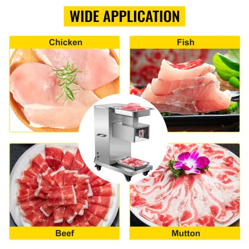 VEVOR Hachoir électrique 750 W, Trancheur à viande vertical en Acier inoxydable, 