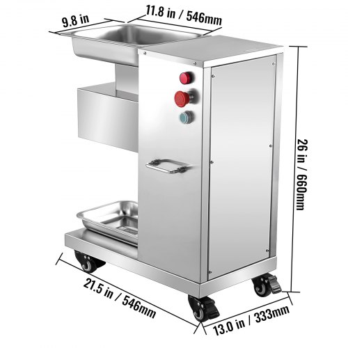 VEVOR Hachoir électrique 750 W, Trancheur à viande vertical en Acier inoxydable, 