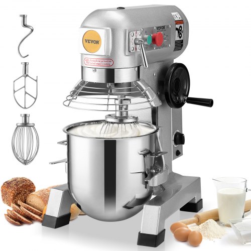 VEVOR Robot Pâtissier Commercial 28,5 L Batteur sur Socle à 3 Vitesses 1100 W