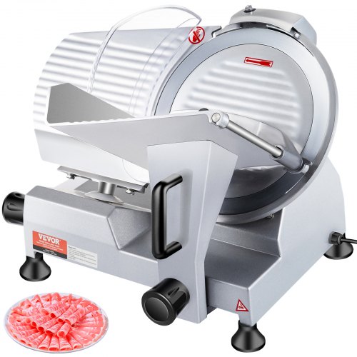 VEVOR Trancheuse Électrique Commerciale 240 W Trancheuse à Jambon Lame 250 mm 350-400 tr/min 