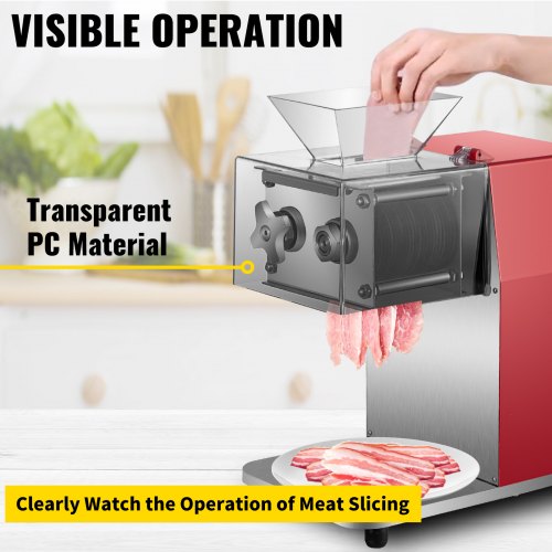 VEVOR Trancheuse électrique Lame de 3,5 mm Trancheuse à Jambon 1440 tr/min 