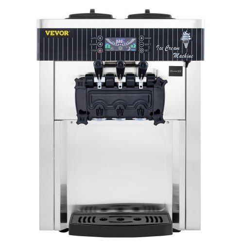 VEVOR Machine à Crème de Table Sorbetière à Glace 20-28 L/h 3 Saveurs 2200 W