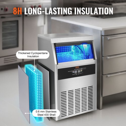 VEVOR Machine à Glaçons Commerciale 47 kg/24 h 