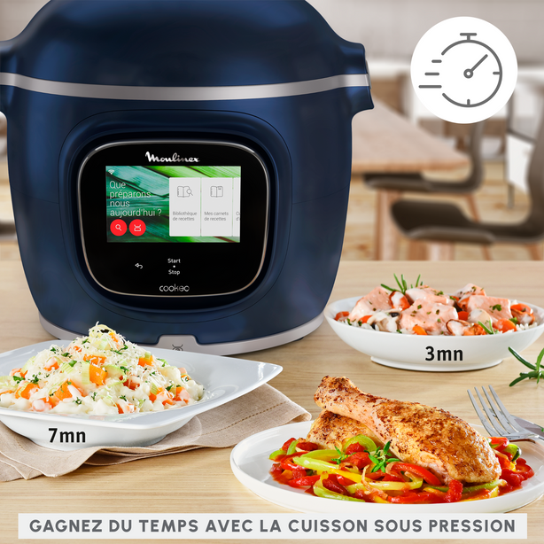 Cookeo Touch Pro, Multicuiseur intelligent, Cuisson Haute-Pression, Balance Intégrée
