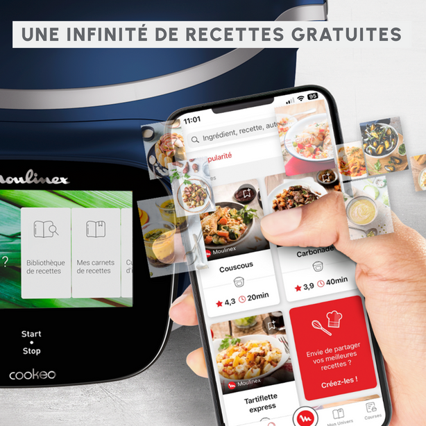 Cookeo Touch Pro, Multicuiseur intelligent, Cuisson Haute-Pression, Balance Intégrée