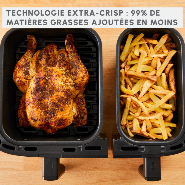 Dual Easy Fry & Grill, Friteuse à air 8,3 L, Double tiroir