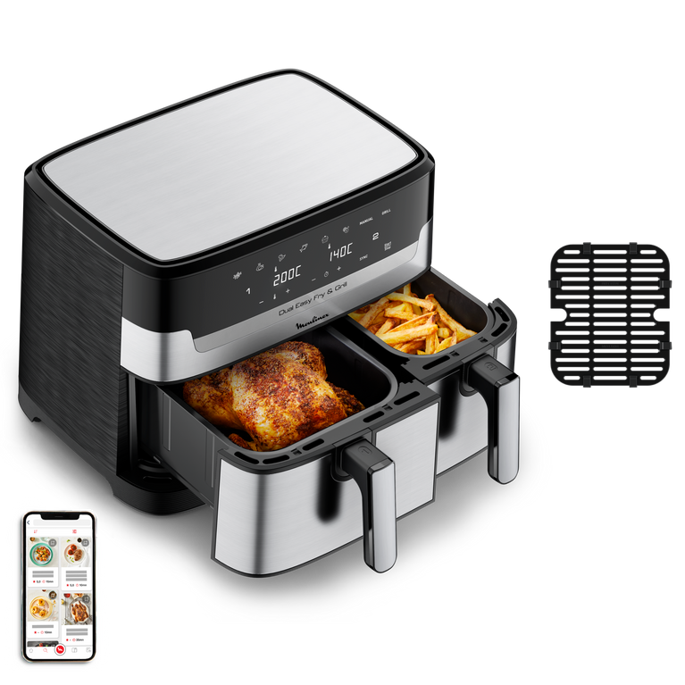 Dual Easy Fry & Grill, Friteuse à air 8,3 L, Double tiroir