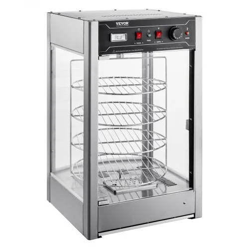 VEVOR Vitrine Chauffante Commerciale Présentoir pour Pizza 14 pouces 4 Niveaux
