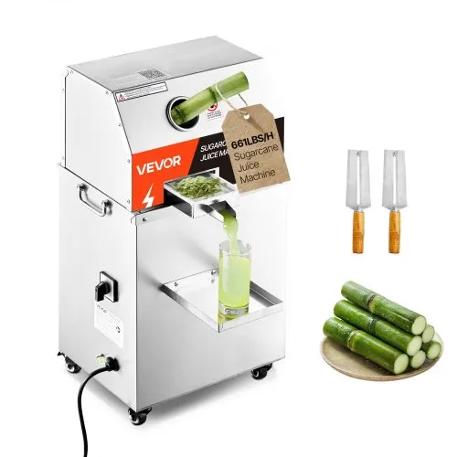 VEVOR Extracteur de Jus de Canne à Sucre Électrique 800 W Presse-Canne à Sucre 300 kg par heure 
