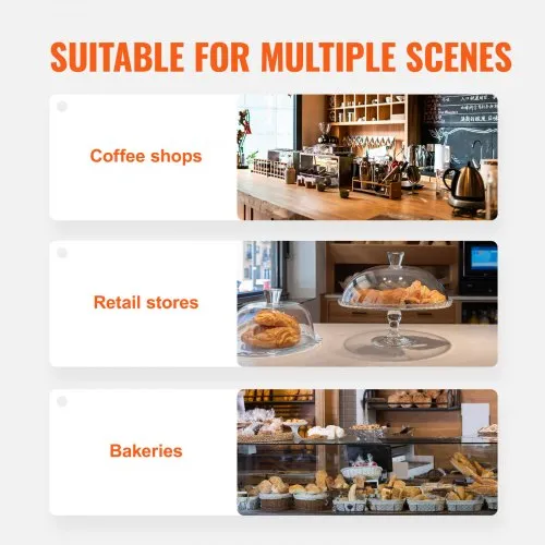 VEVOR Présentoir à Pâtisserie à 3 Niveaux Vitrine de Boulangerie Transparente