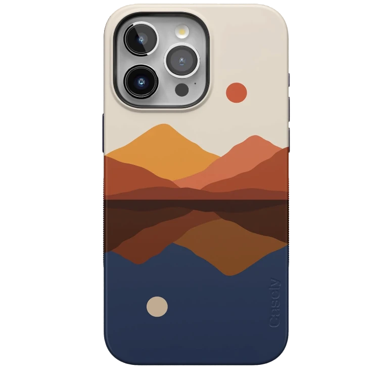 Casely iPhone 15 Pro Case | Day & Night Colorblock Mountain 