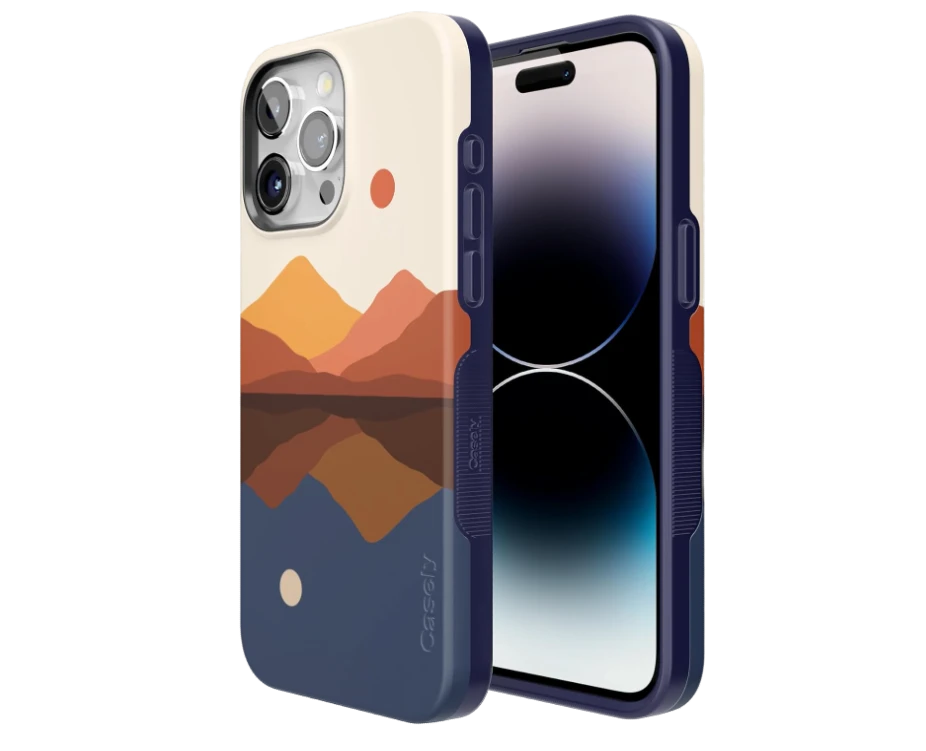 Casely iPhone 15 Pro Case | Day & Night Colorblock Mountain 
