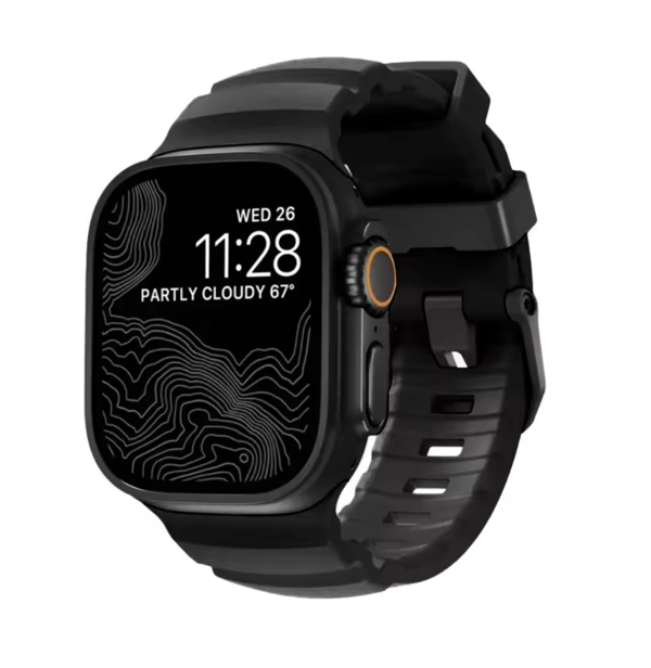 Full Black Silicone Watch Band (With Buckle)