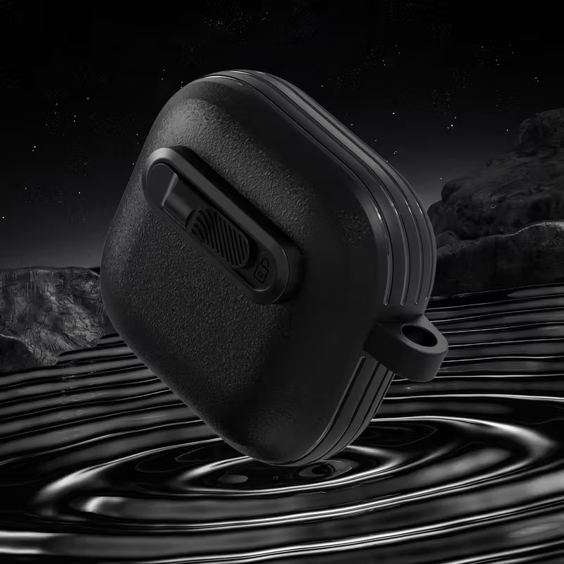 Matte Black Secure Lock Airpods Case