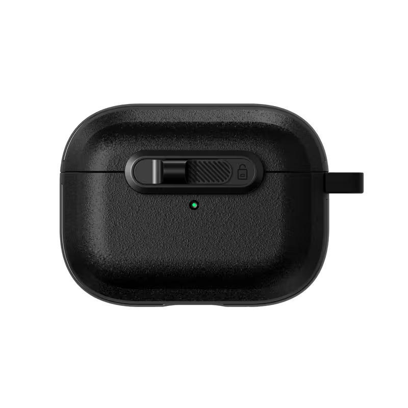 Matte Black Secure Lock Airpods Case