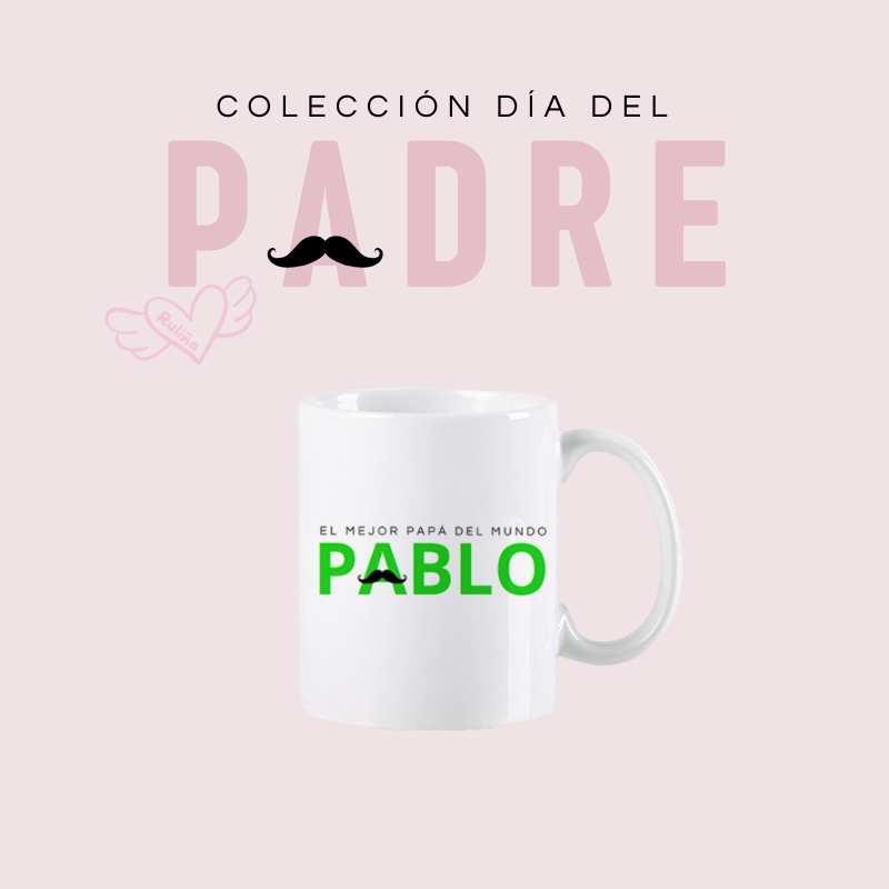 Taza El mejor papá + nombre