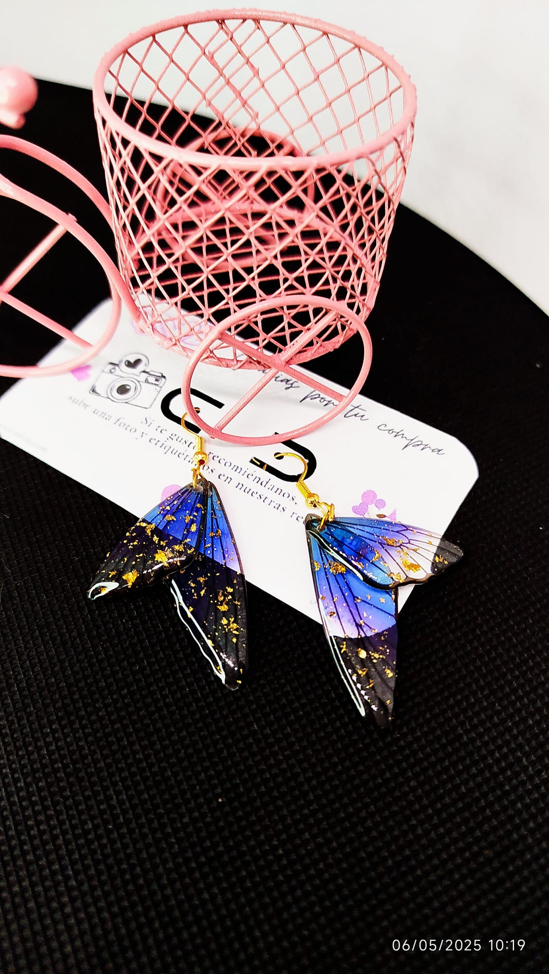 Pendientes de ala de mariposa Lila